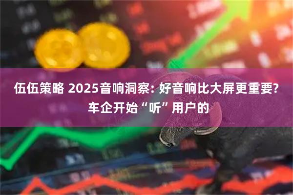 伍伍策略 2025音响洞察: 好音响比大屏更重要? 车企开始“听”用户的